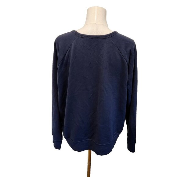 Caslon Cheers Sweatshirt Womens XL Blue Sparkle Gold Sequins Party Festive Fun - Picture 3 of 6